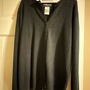Vintage Sag Harbor Black Knit Cardigan